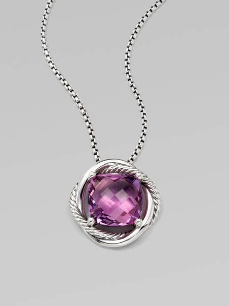 David Yurman Amethyst Sterling Silver Pendant Necklace In Silver Lyst