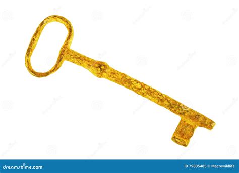 Old Golden Key Isolated On White Stock Image Image Of Magic Real