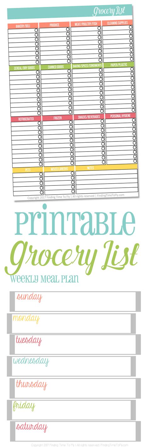 40 Printable Grocery List Templates Shopping List Templatelab 10 Free