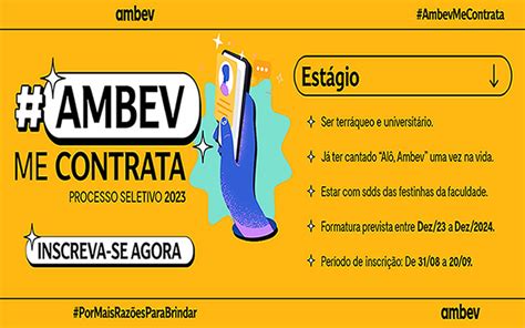 Ambev Abre Programa De Est Gio Em Todo O Brasil Rj Empregos