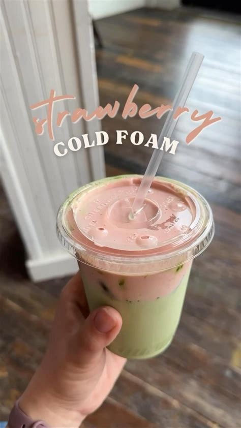 Iced Coffee With Strawberry Cold Foam Tea Drink Recipes Iced Coffee