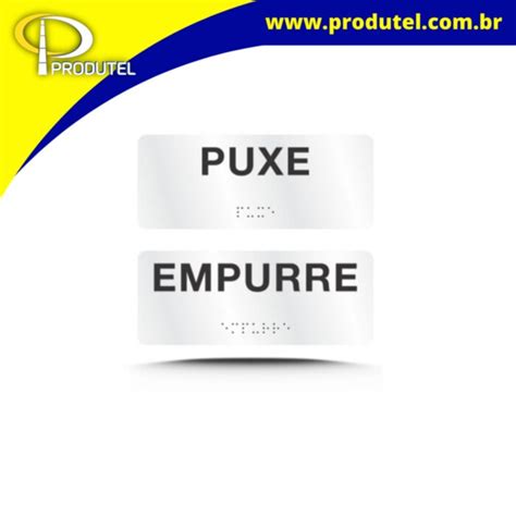 Placa Alum Nio Cm Puxe Empurre Braille Af Sinalize Produtel