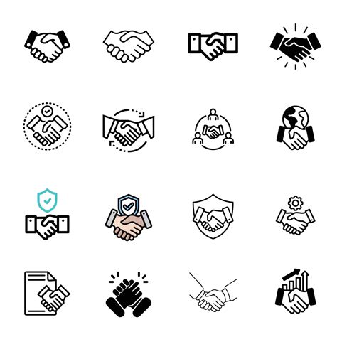 Different types of Handshake icon pack 49925816 Vector Art at Vecteezy