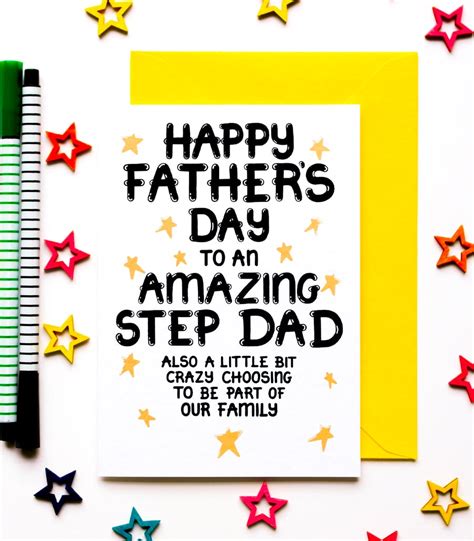 Step Dad Fathers Day Card Funny Fathers Day C Folksy