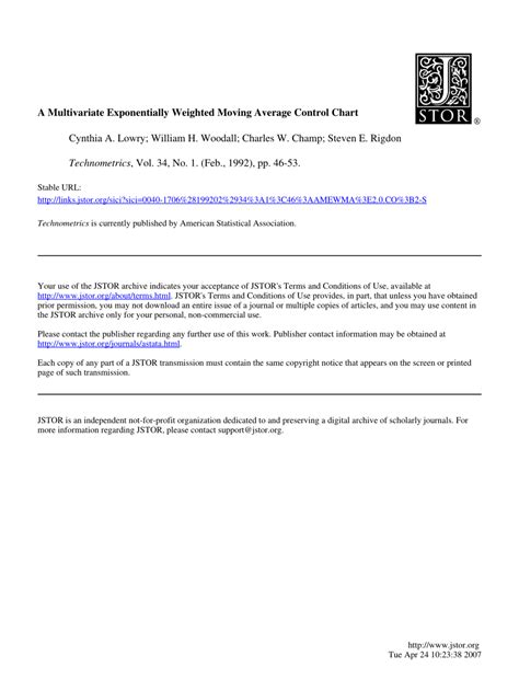 Pdf A Multivariate Exponentially Weighted Moving Average Control Chart