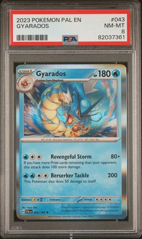 Gyarados Pokemon Tcg Card 043 193 Rare Holo Paldea Evolved Psa Nm Mt 8 Ebay