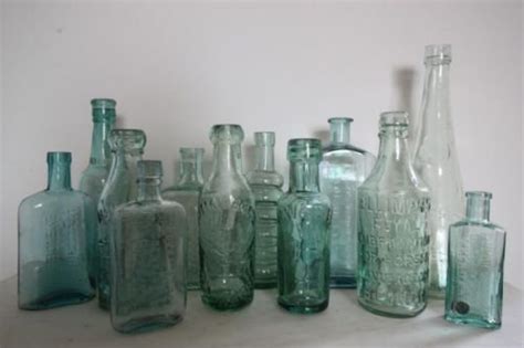 Collection Of Twelve Victorian Antique Bottles