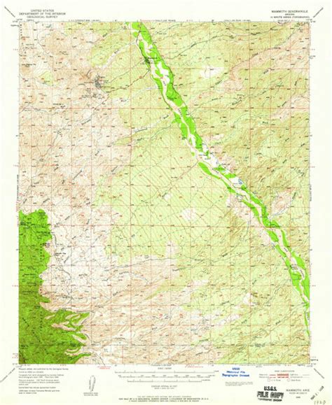 Mammoth Arizona 1948 1959 Usgs Old Topo Map Reprint 15x15 Az Quad