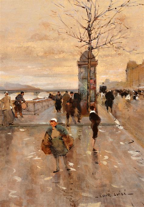 Luigi Loir Le Quai Dorsay Impressionist City Landscape Oil