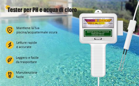 Deecozy Tester Acqua Ph Cloro Misuratore Di Cloro Misuratore Di Acqua