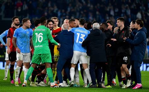 Dazn Background On The Big Brawl After The Final Whistle In Lazio Milan