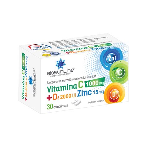 Vitamina C Mg D Ui Zinc Mg Comprimate Biosunline