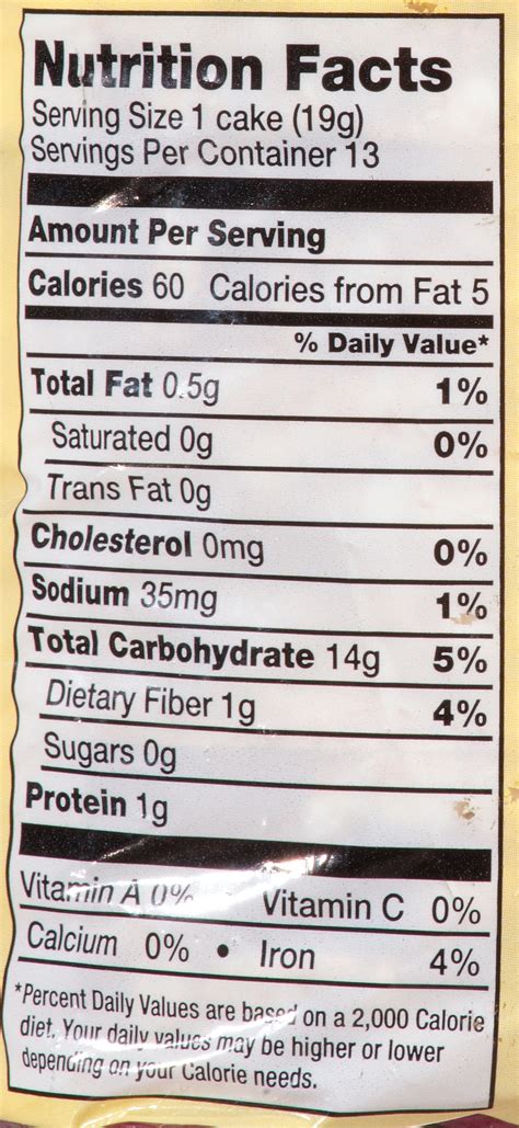 Caramel Rice Cakes Nutrition Label Nutrition Ftempo