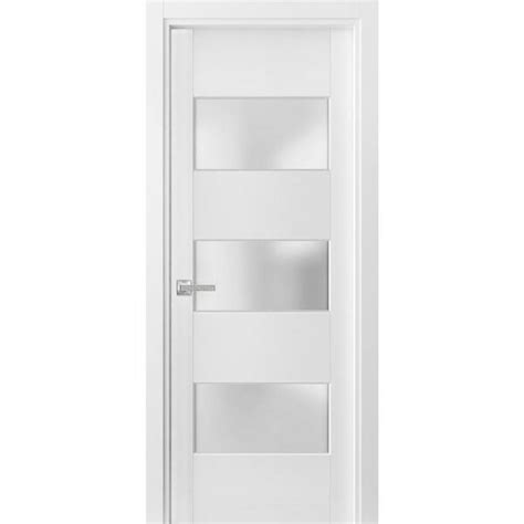 Sartodoors In X In Panel White Finished Solid Wood Sliding