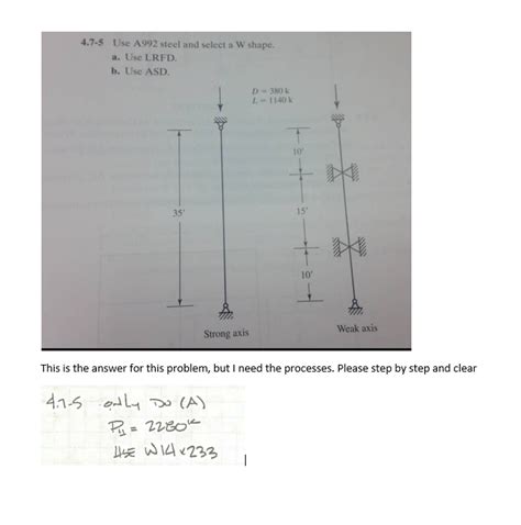 Solved 4 7 5 Use A992 Steel And Select A W Shape A Use LRFD Chegg