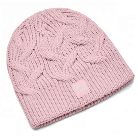 Under Armour Halftime Cable Knit Beanie Pink Headwear At Jamgolf