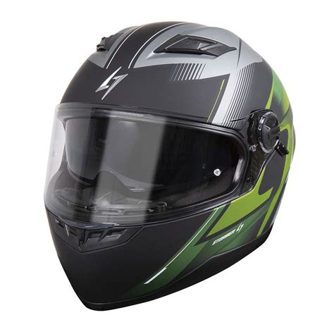 STORMER Stormer PUSHER RUSH Full Face Helmet Green Metal Matt