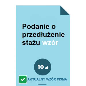 Podanie o przedłużenie stażu wzór POBIERZ