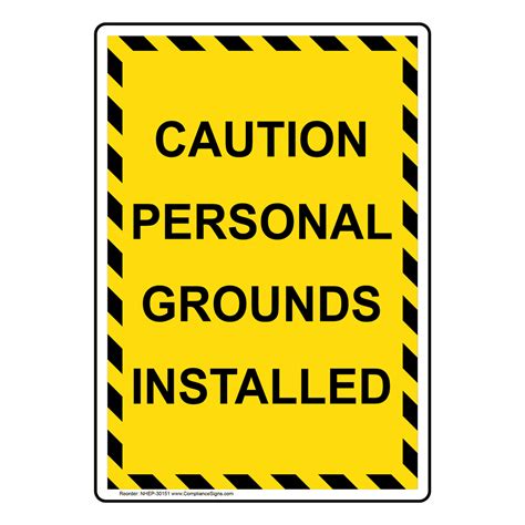 Vertical Sign Esd Static Caution Personal Grounds Installed