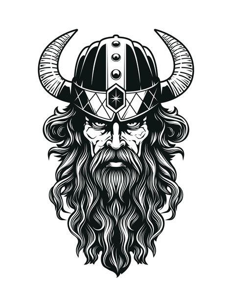 Viking Head Black And White Vector 27884590 Vector Art At Vecteezy