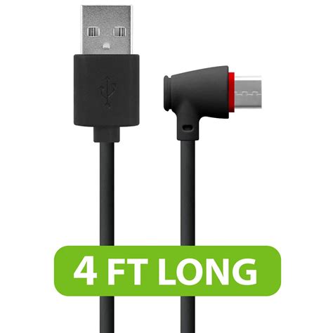 Usb C To Usb A Charge And Sync Cable With 90 Degree L Connector 4ft Black Hd Accessory