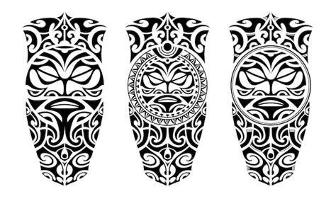 Premium Vector Set Of Tattoo Sketch Maori Style For Leg Or Shoulder