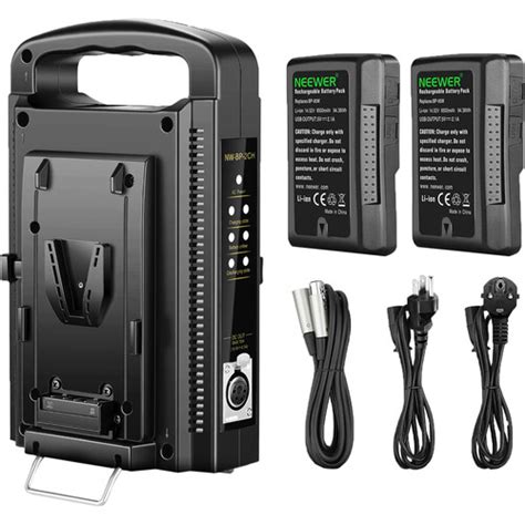 Neewer V Mount 2 Battery And Dual Bay Battery Charger Set