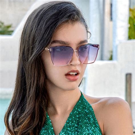 Gafas De Sol Sin Montura Para Mujer Lentes De Sol Sin Marco Cuadradas