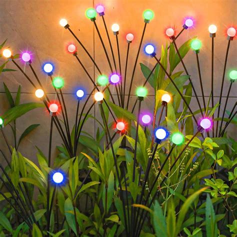 Lumières de jardin 2 pièces lumières solaires luciole 8 LED IP65