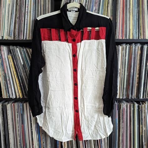 Vintage Stefano 80s / 90s black, white, and red... - Depop