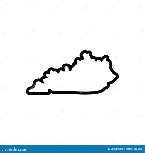 Black Line Icon For Kentucky State And Outline Stock Illustration