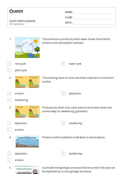 50 Earths Systems Worksheets For 8th Grade On Quizizz Free And Printable