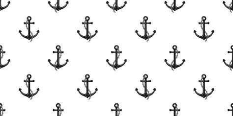 Anchor Seamless Pattern Boat Vector Helm Maritime Nautical Pirate