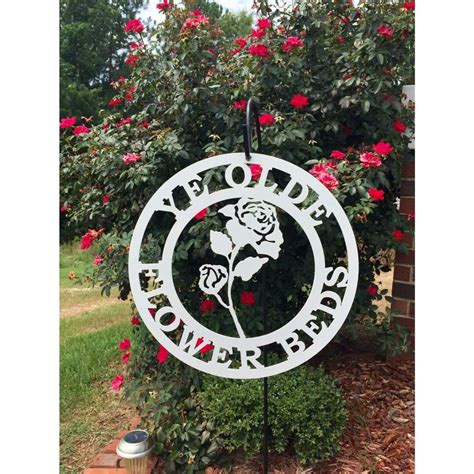 Rose Flower Garden Sign Cut Metal Sign Metal Wall Art Metal House