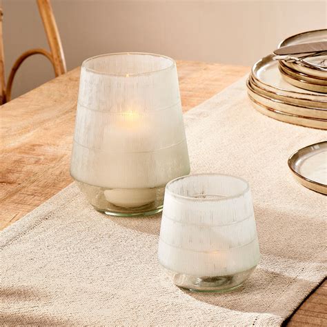 Dera Etched Glass Tealight Holder — Kayu Home