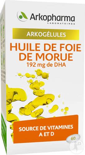 Arkogélules Huile de Foie de Morue 60 Gélules Newpharma