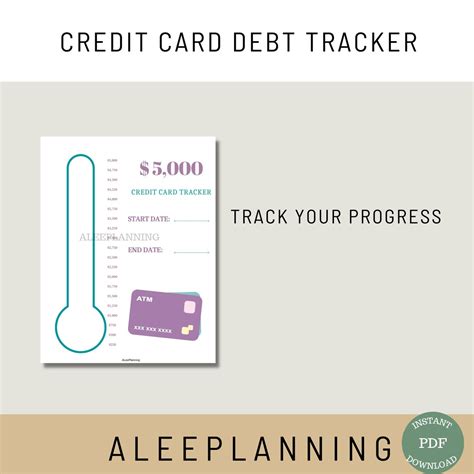 Credit Card Payoff Tracker Printable K Debt Visual Debt Tracker Debt