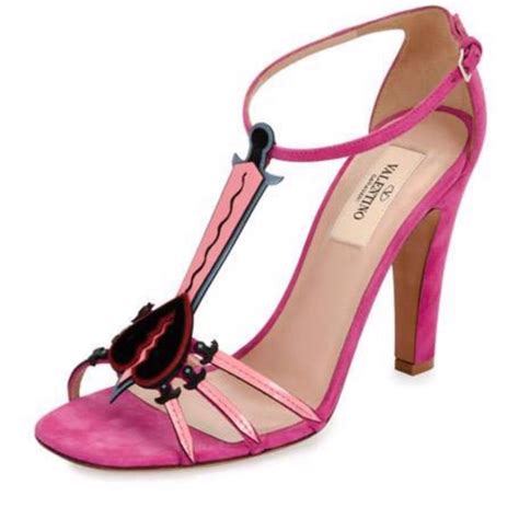 Valentino Love Blade T Strap Pink Suede Pump Nwot Gem