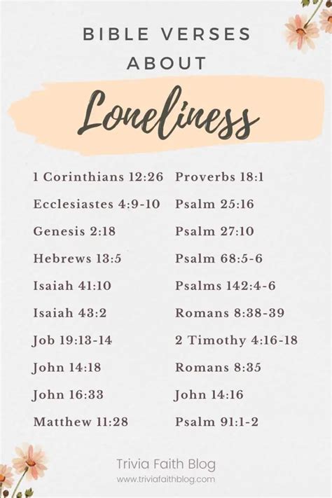 20 Inspiring Bible Verses About Loneliness Kjv