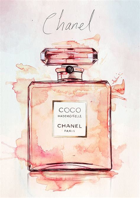 Coco Mademoiselle Chanel Watercolour Illustration Giclée Print