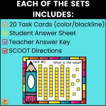 Math Task Card Bundle Different Sets Place Value Ppw Time