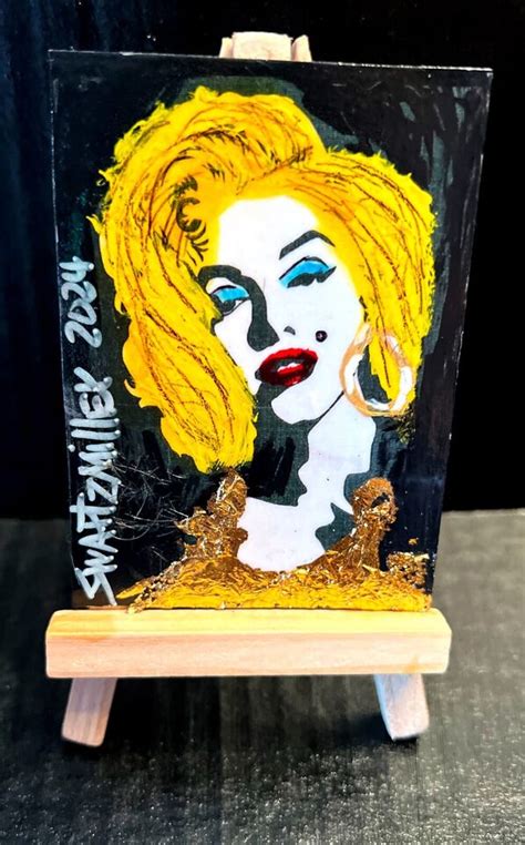 Sexy Look Nude Lady Aceo X Painting Original Swartzmiller Dna