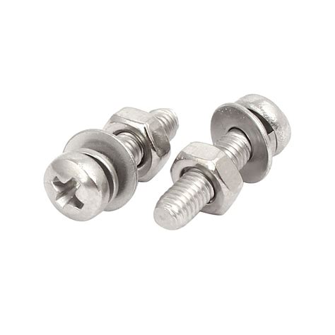 Uxcell M3x12mm 304 Stainless Steel Phillips Pan Head Bolt Screw Nut W Washer 45 Sets Harfington