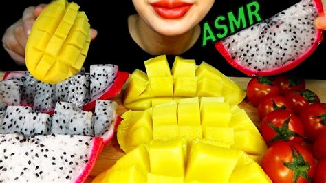 Asmr Fruit Mukbang Mango Dragon Fruit 망고 용과 탕후루 실패먹방 แก้วมังกร มะม่วง