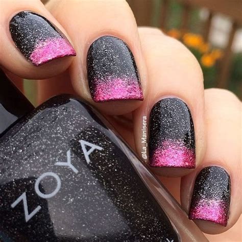 Awesome 48 Cute Black And Pink Nail Art Designs 2017 Ideas