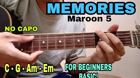 Memories Maroon Guitar Tutorial Easy Chords For Beginners Youtube