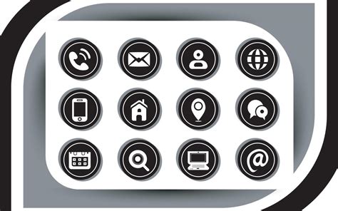 Contact Related Icon Set Essential Flat Stroke Circular Web Icon Set