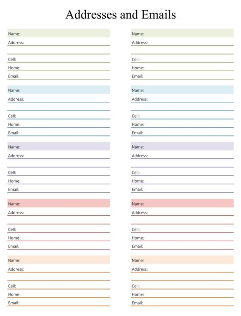 10 Best Phone Book Template Printable Printablee Fillable Form 2024