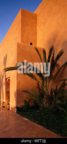 Exterior Moroccan House Palm Trees Water Pool Exteriors Architecture