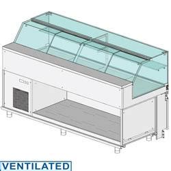 Comptoir vitrine en et gn vitre basse ventilée metrika line dimension